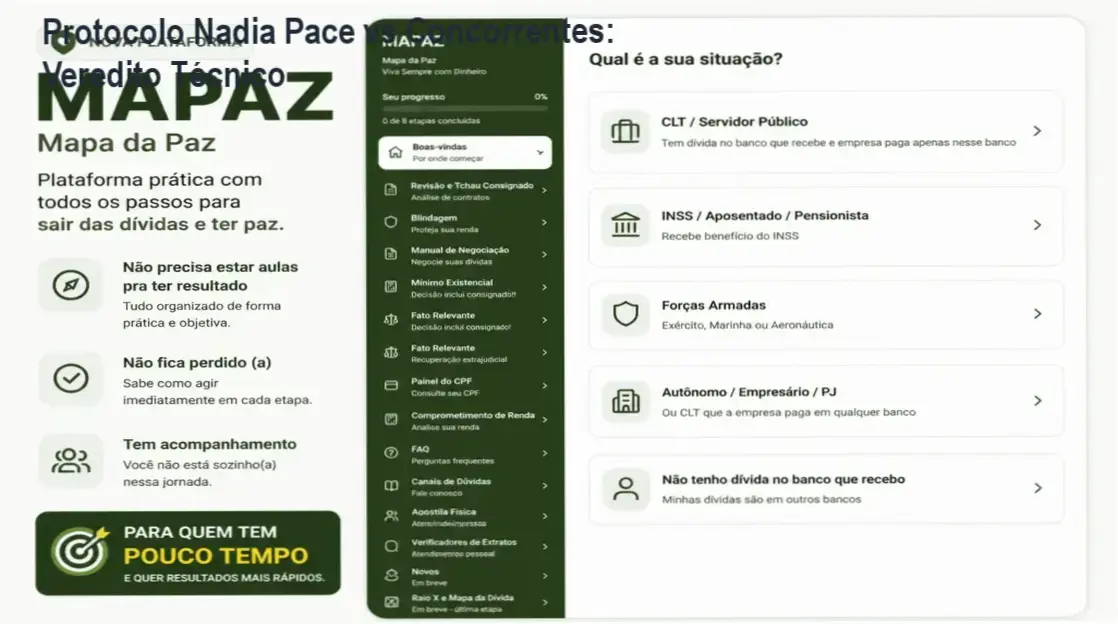 Comparativo visual entre o Protocolo Nadia Pace e cursos concorrentes de renegociação de dívidas