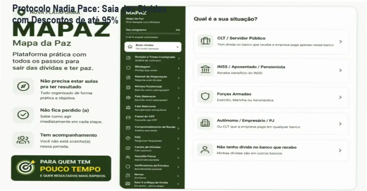 Imagem da tela da Mentoria Nadia Pace mostrando resultados de alunos que eliminaram dívidas