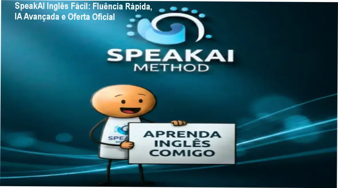 Tela do SpeakAI Inglês Fácil mostrando recurso de prática de pronúncia com IA e oferta promocional