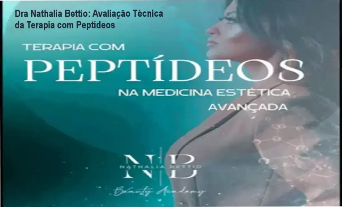 Imagem da Dra Nathalia Bettio apresentando o curso avançado de terapia com peptídeos na medicina estética