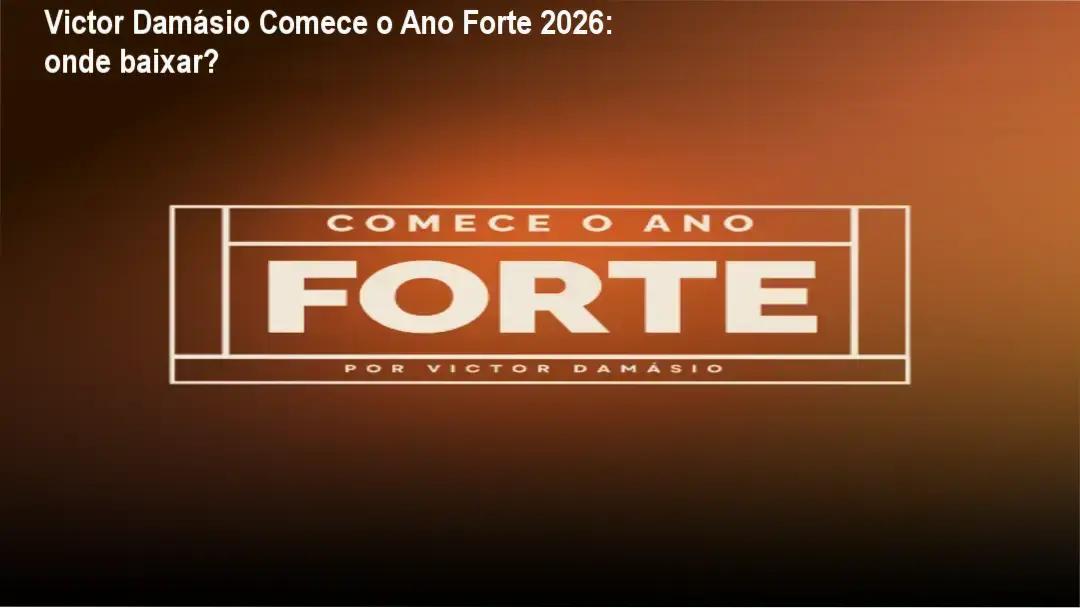 Tela do curso Victor Damásio Comece o Ano Forte 2026 mostrando acesso oficial