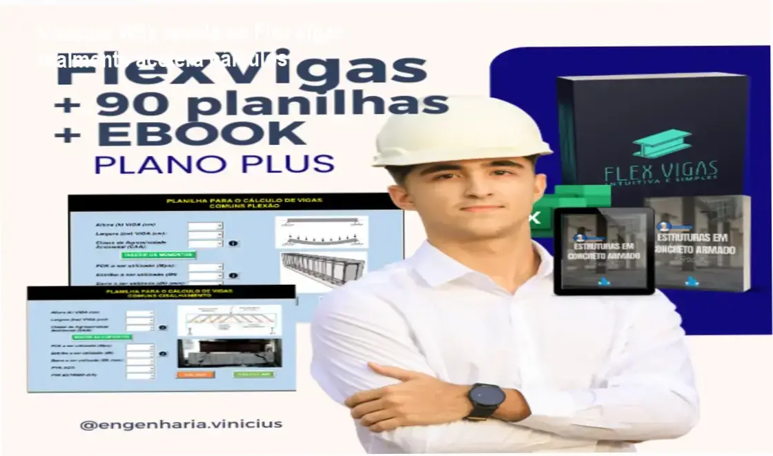 Planilha FlexVigas de Vinícius Wilk automatizando cálculos de vigas de concreto