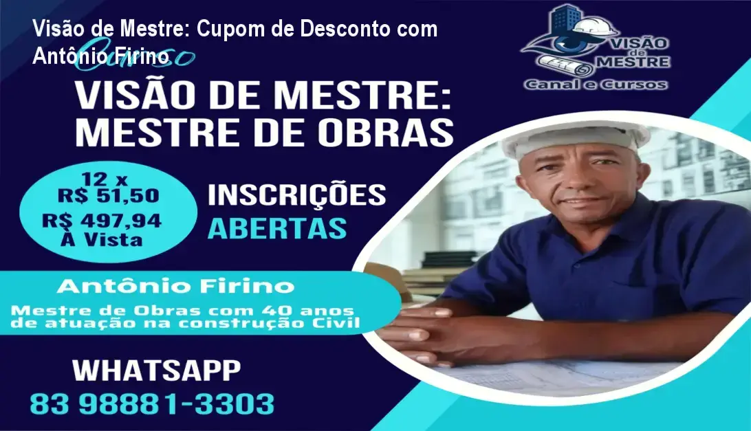 Visão de Mestre de Antônio Firino – cupom de desconto e preço reduzido