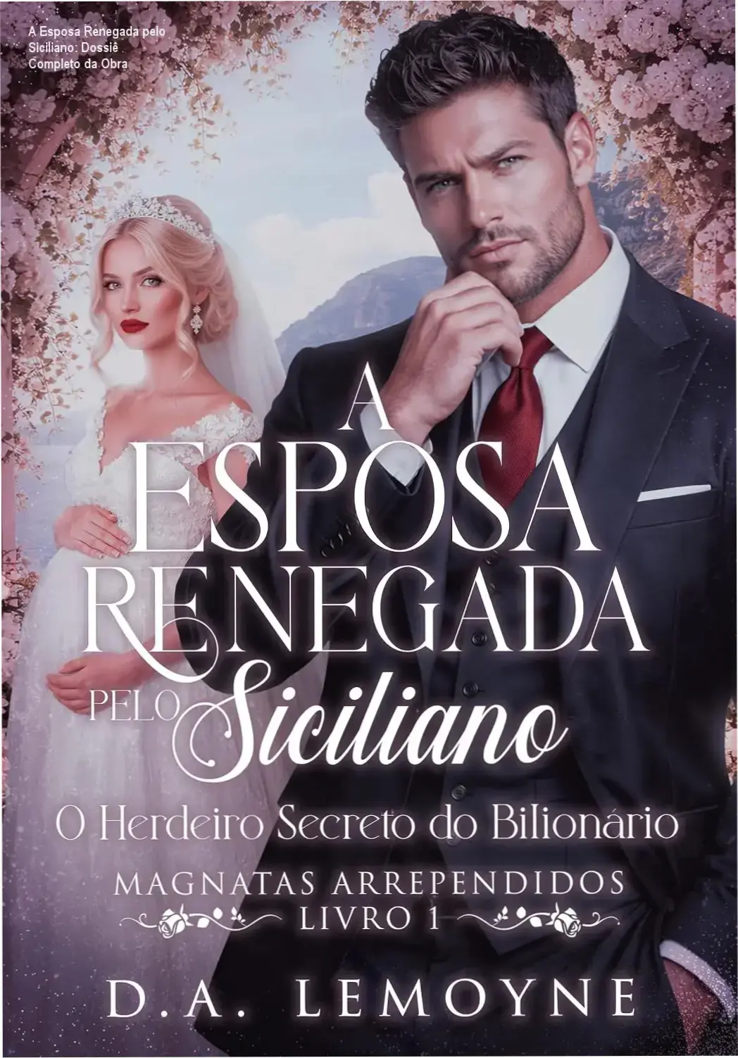 Capa do livro A Esposa Renegada pelo Siciliano de D. A. Lemoyne detalhando o romance entre Marino Bellini e Lavínia Ramos