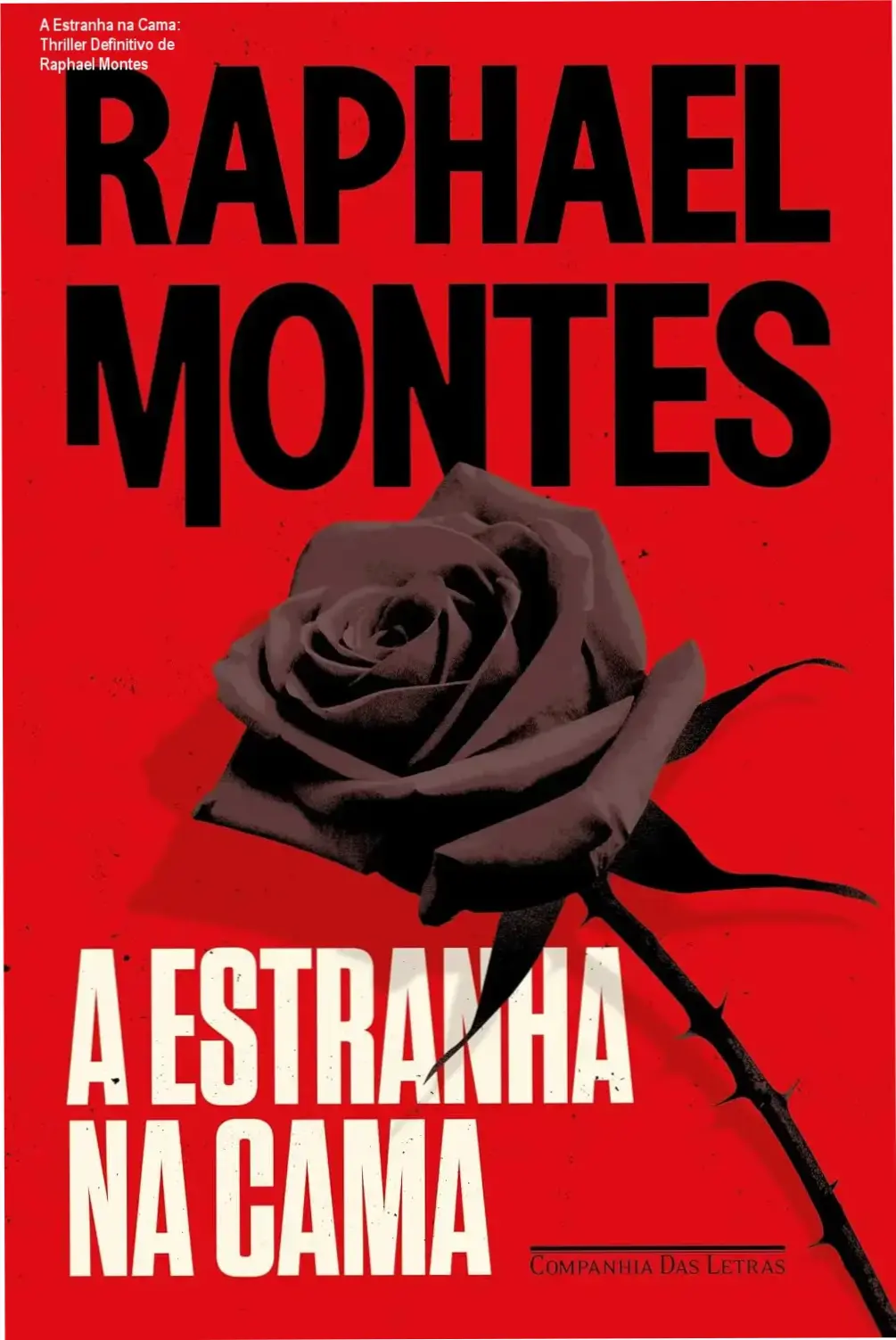 Capa do livro A Estranha na Cama de Raphael Montes, com arte de Rafael Nobre e título destacado