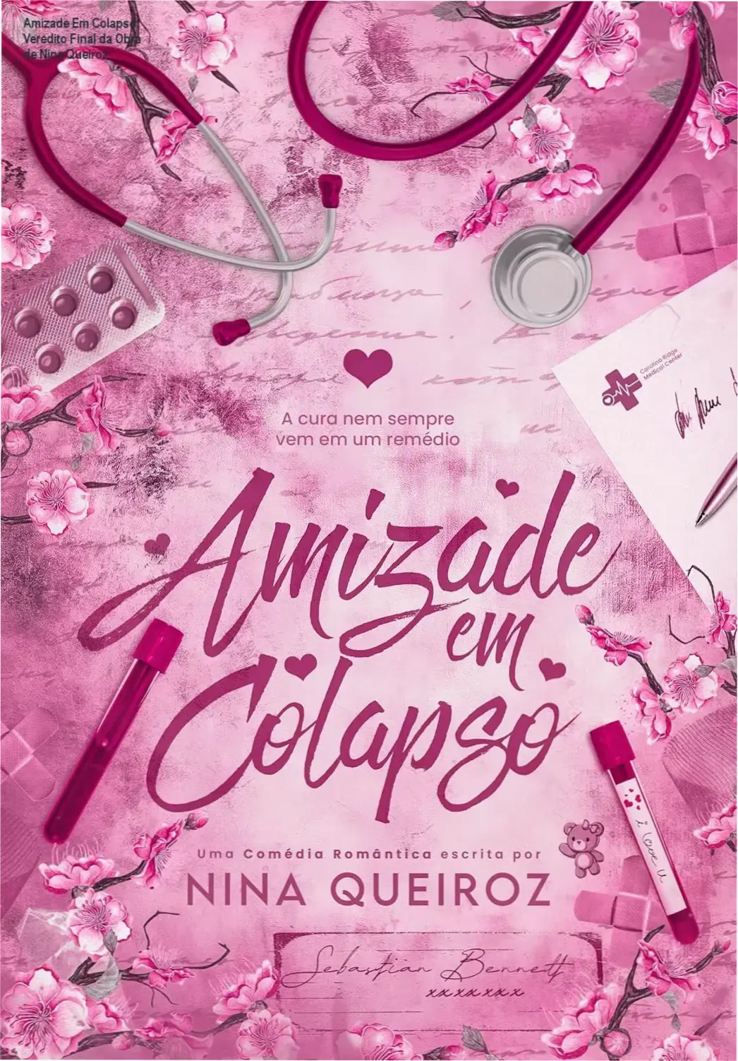 Capa do eBook Amizade Em Colapso de Nina Queiroz com temática de comédia romântica