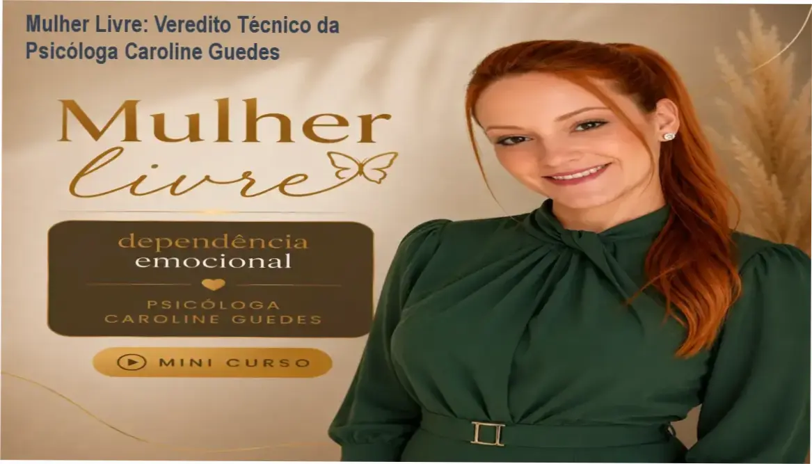 curso mulher livre dependencia emocional caroline guedes Mulher Livre: Veredito Técnico da Psicóloga Caroline Guedes Mulher expressando liberdade e segurança emocional após aplicar o método Mulher Livre
