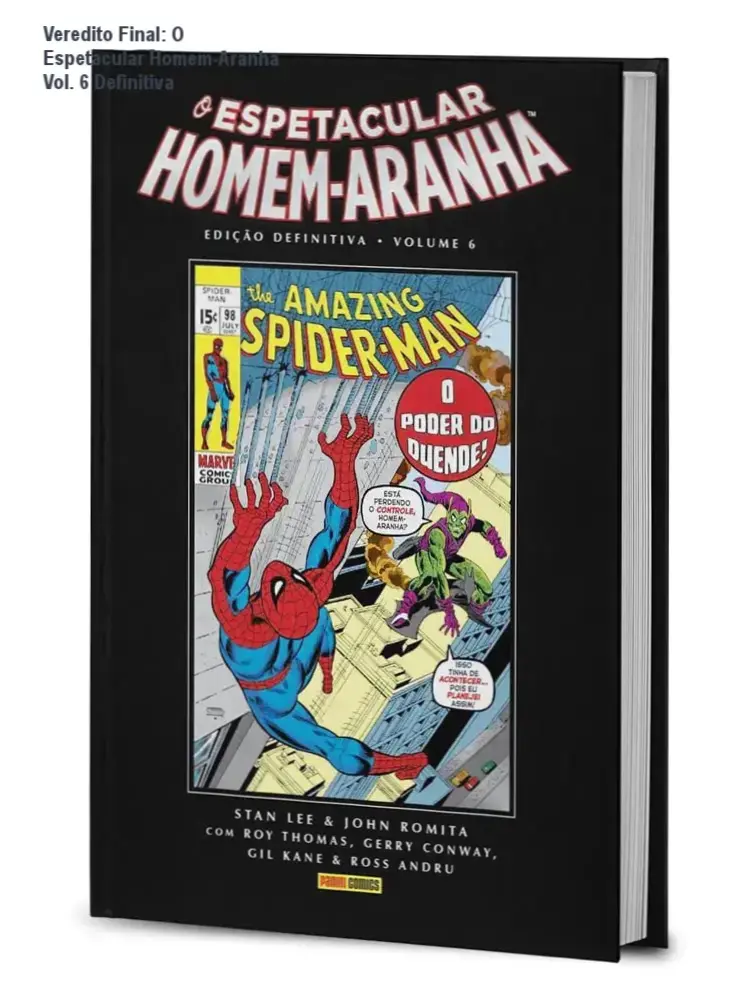 Capa dura da edição definitiva do Espetacular Homem-Aranha Volume 6 da editora Panini