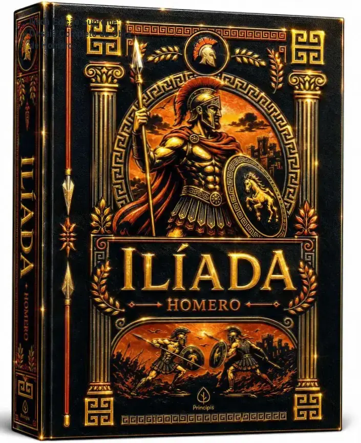 Livro Ilíada Edição Supreme de Homero com capa dura e acabamento em alto relevo