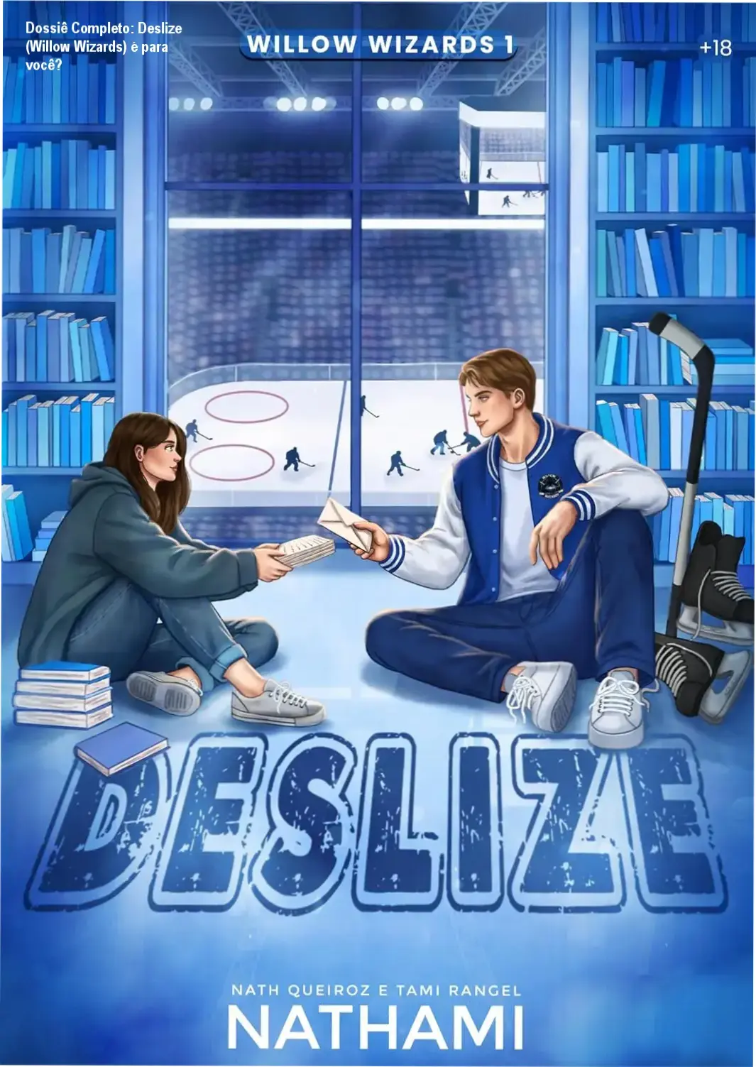 Capa do eBook Deslize da série Willow Wizards destacando o romance entre atleta e nerd