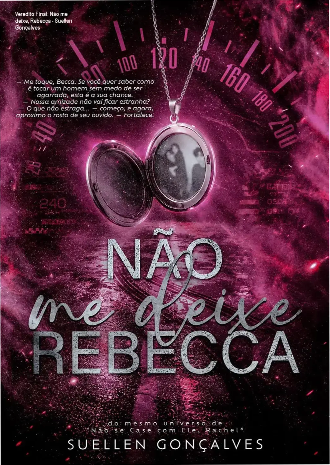 Capa do livro Não me deixe, Rebecca de Suellen Gonçalves destacando o romance slow burn