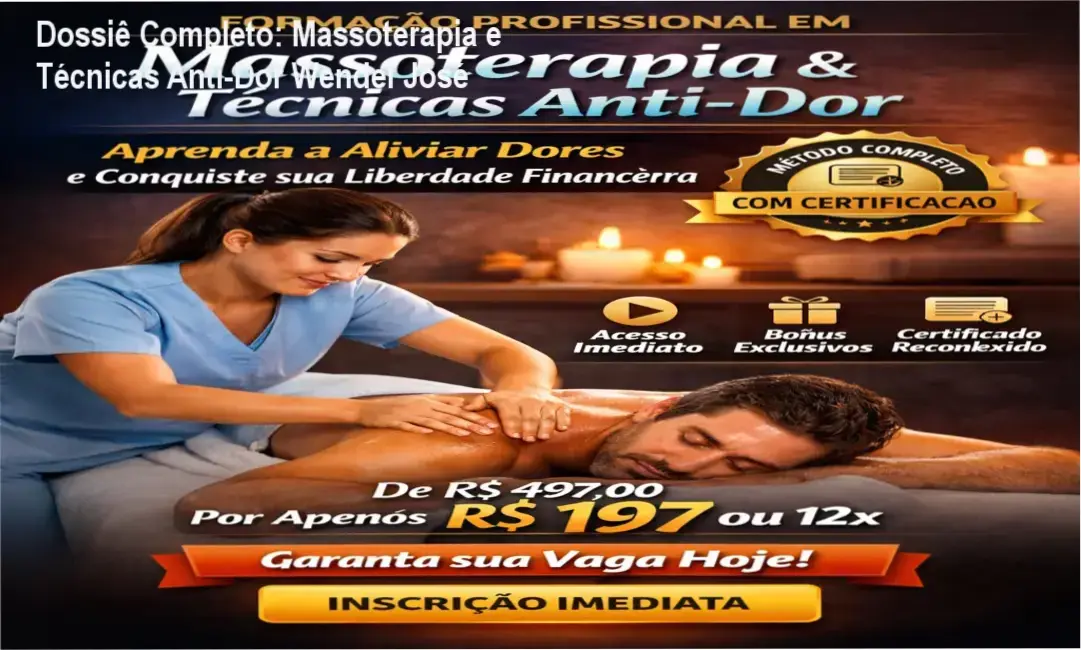 massoterapia tecnicas anti dor prof wendel jose por dentro Dossiê Completo: Massoterapia e Técnicas Anti-Dor Wendel José Massoterapia e Técnicas Anti-Dor Prof. Wendel José: visão interna do curso e protocolos