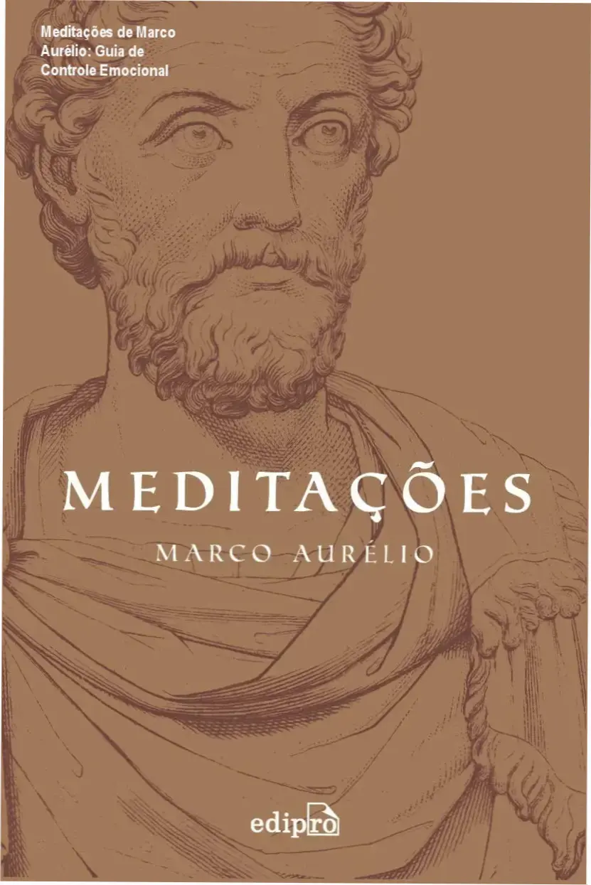 meditacoes marco aurelio livro estoicismo Meditações de Marco Aurélio: Guia de Controle Emocional Capa do livro Meditações de Marco Aurélio Edição Edipro com postais