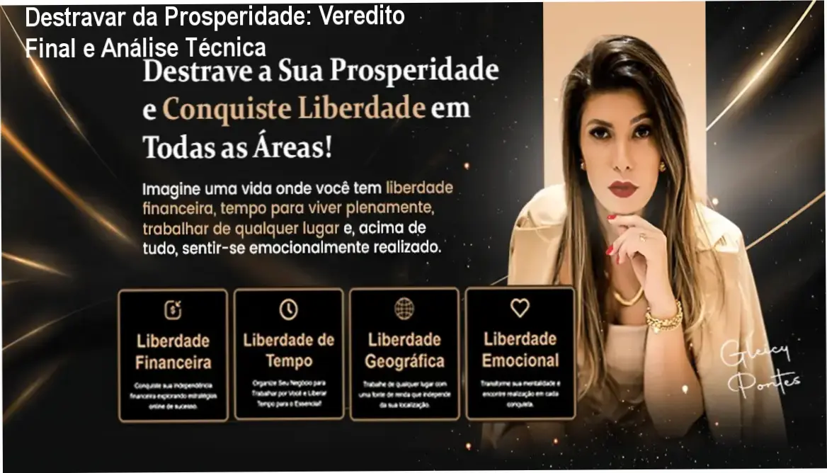 Interface do curso Destravar da Prosperidade focado em empreendedorismo digital