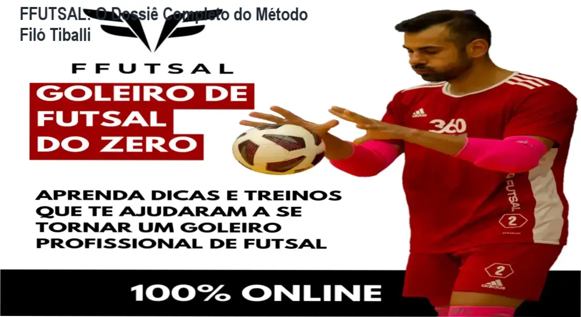 Goleiro de futsal realizando defesa técnica em ambiente de treinamento profissional