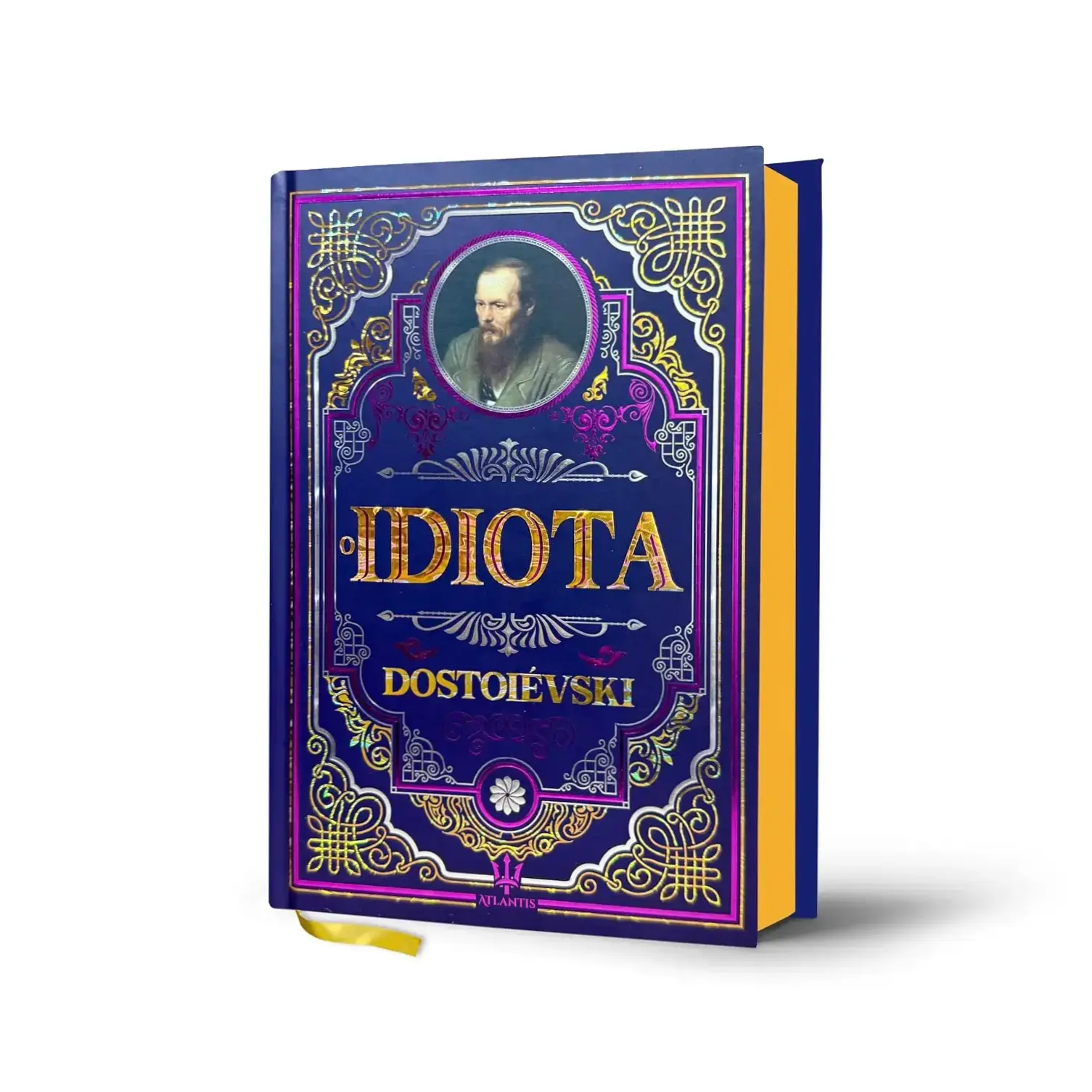 Livro O Idiota de Fiódor Dostoiévski em edição de luxo com capa dura e detalhes em hot stamping