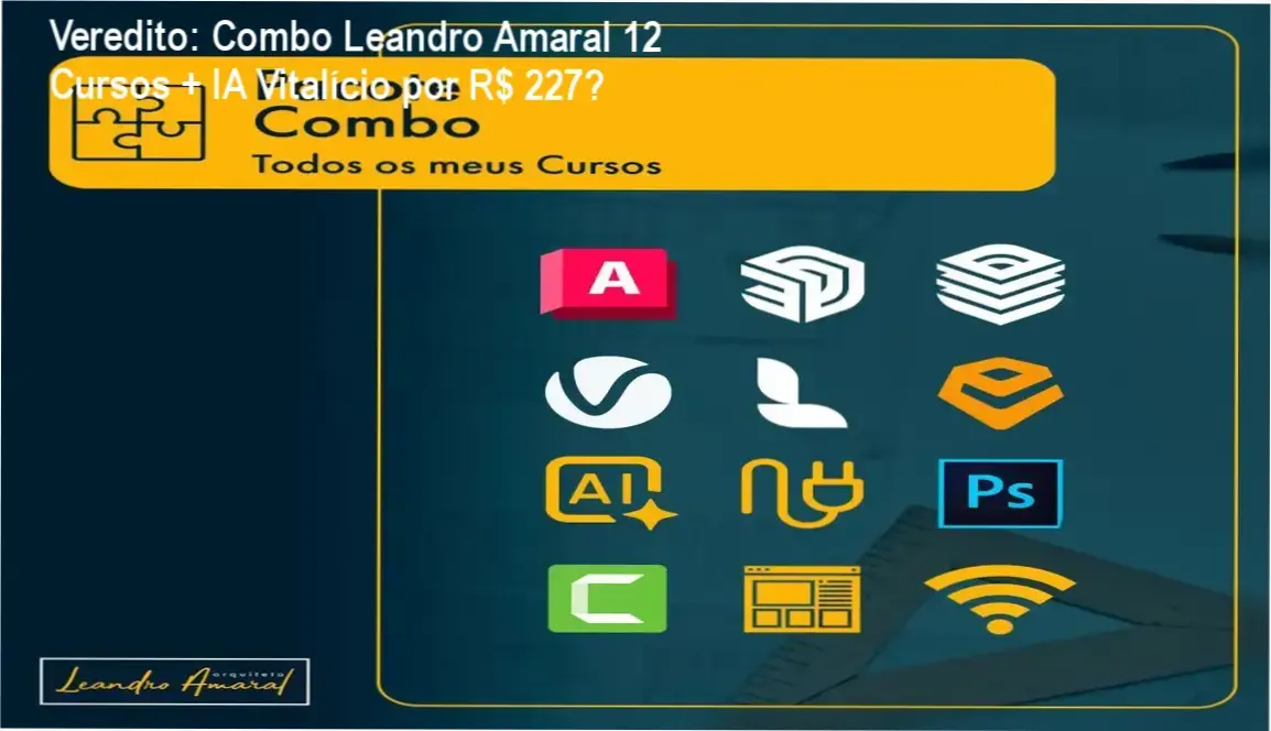 pacote combo leandro amaral cursos ia por dentro Veredito: Combo Leandro Amaral 12 Cursos + IA Vitalício por R$ 227? Pacote Combo Leandro Amaral: visão interna do portal com 12 cursos, App de Prompts IA e biblioteca de templates
