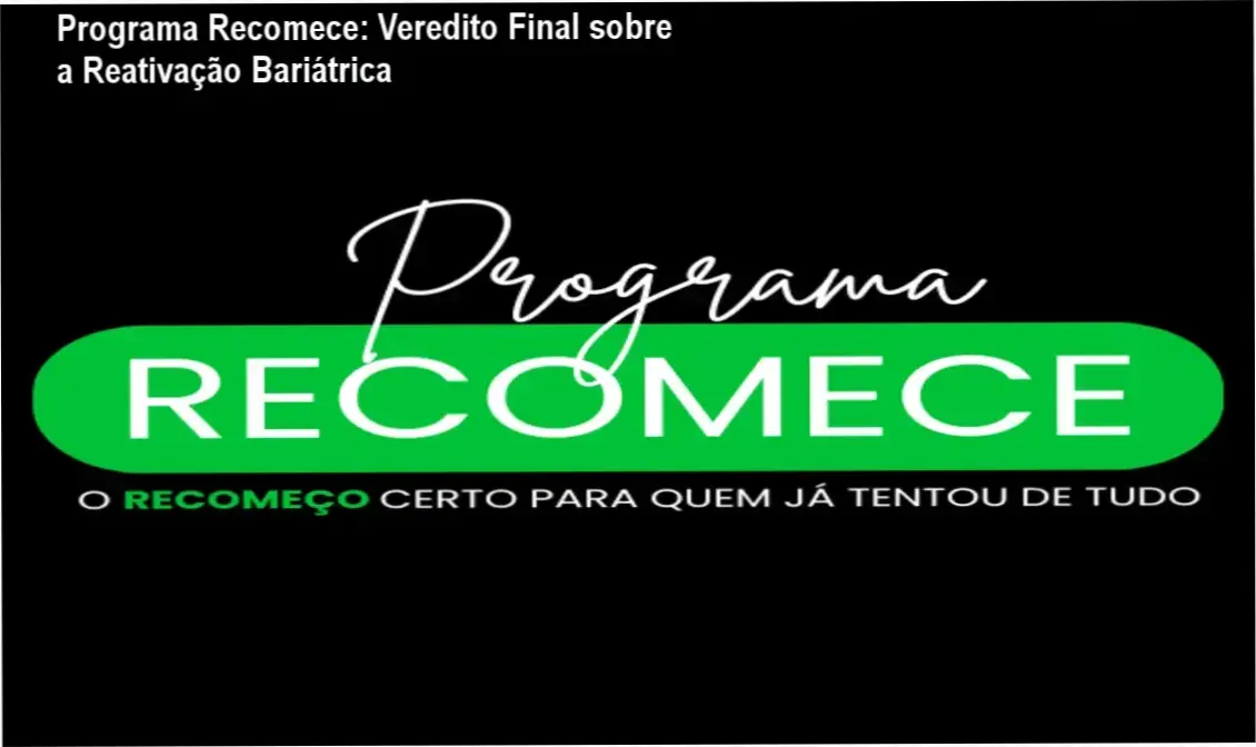 Infográfico detalhando os quatro pilares do Programa Recomece para emagrecimento pós-bariátrica