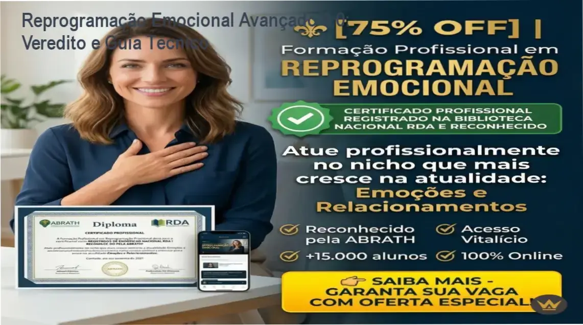 Interface do curso Reprogramação Emocional Avançado 3.0 com foco na certificação profissional ABRATH