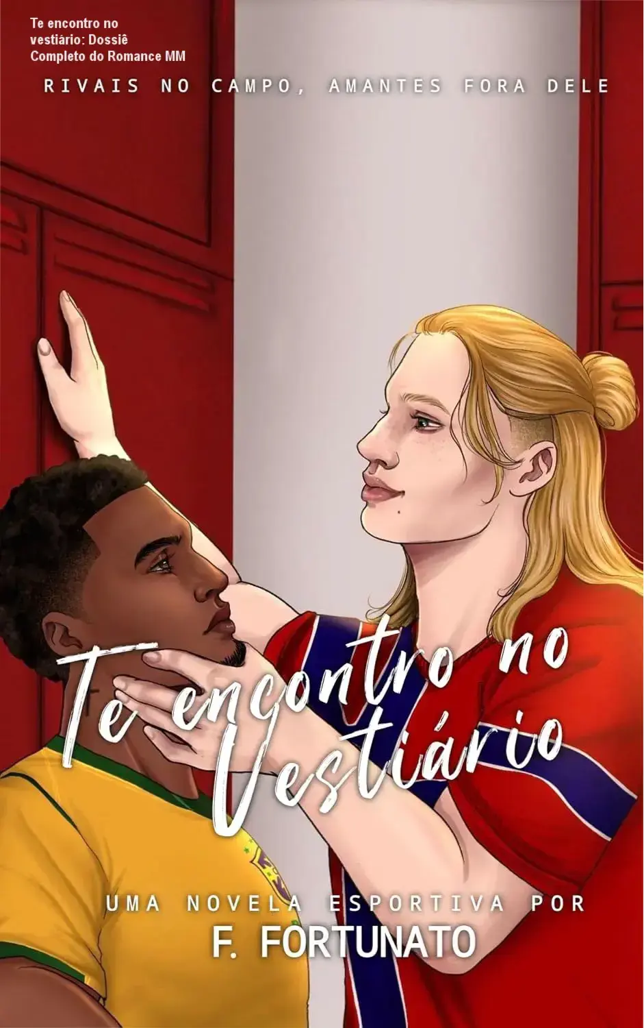 Capa do eBook Te encontro no vestiário, romance MM esportivo de F Fortunato