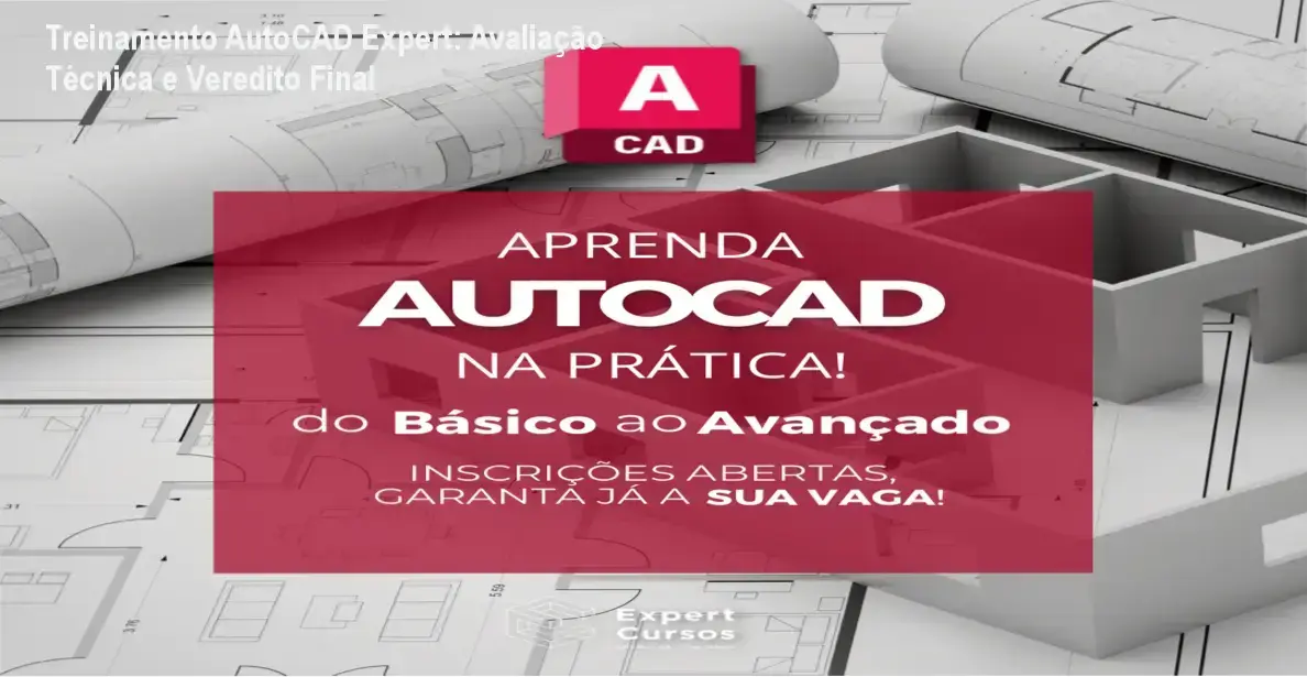 Interface do software AutoCAD com projetos de engenharia do Treinamento AutoCAD Expert