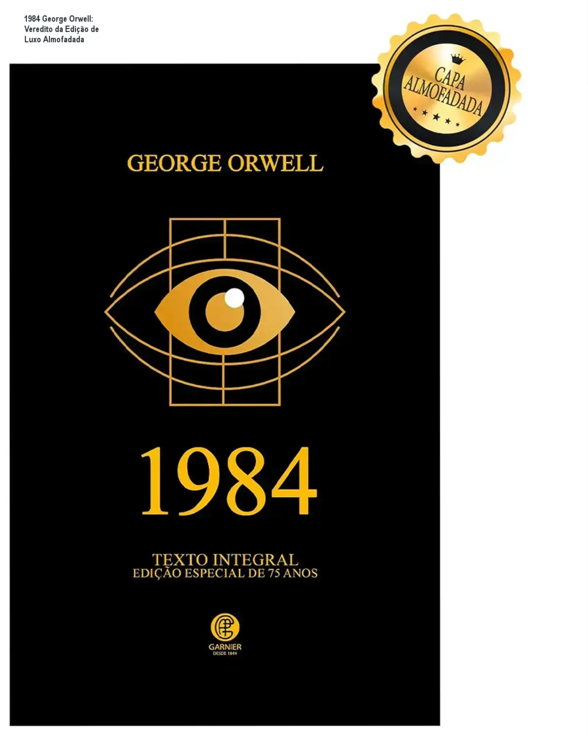 Livro 1984 de George Orwell Edição de Luxo Almofadada da Editora Garnier