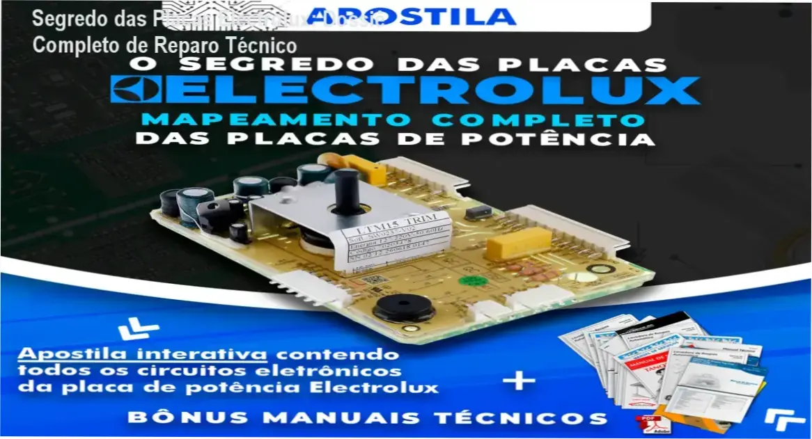 Técnico em eletrônica utilizando a Apostila Segredo das Placas Electrolux para identificar componentes SMD em bancada