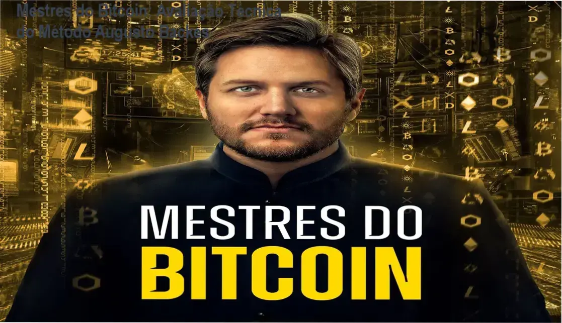 Interface do curso Mestres do Bitcoin de Augusto Backes detalhando módulos de trading e criptomoedas