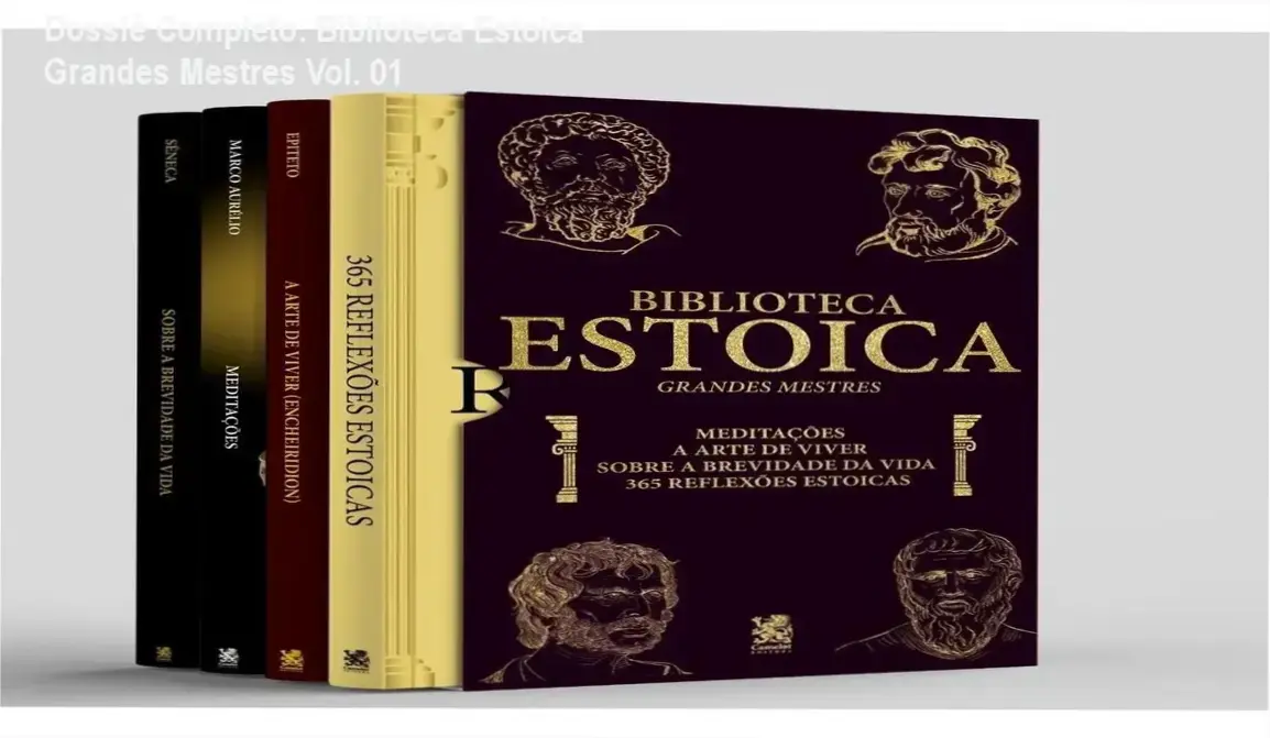 Biblioteca Estoica Grandes Mestres Vol. 01 bastidores e visão interna das obras