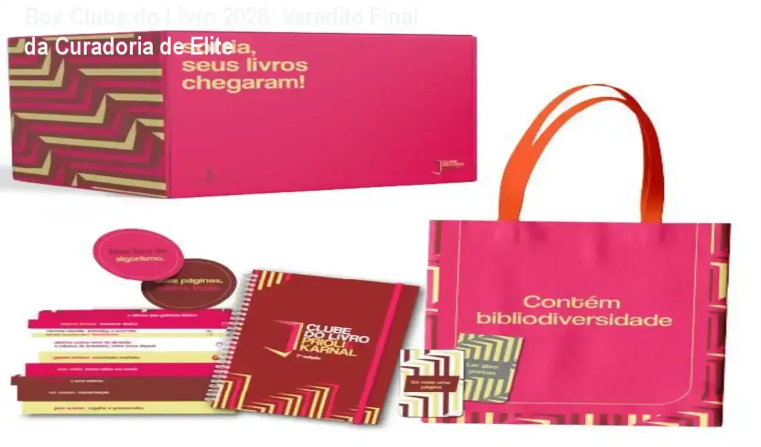 Box Clube do Livro 2026 com obras selecionadas por Gabriela Prioli e Leandro Karnal e brindes exclusivos