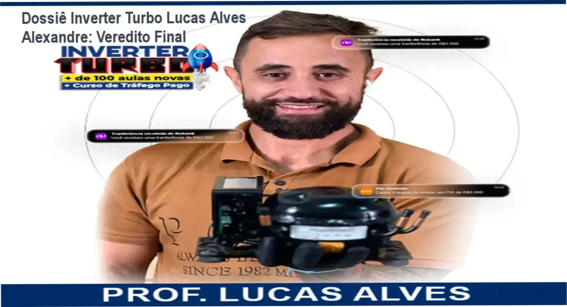 Interface do curso Inverter Turbo de Lucas Alves Alexandre com foco em refrigeração e tráfego pago