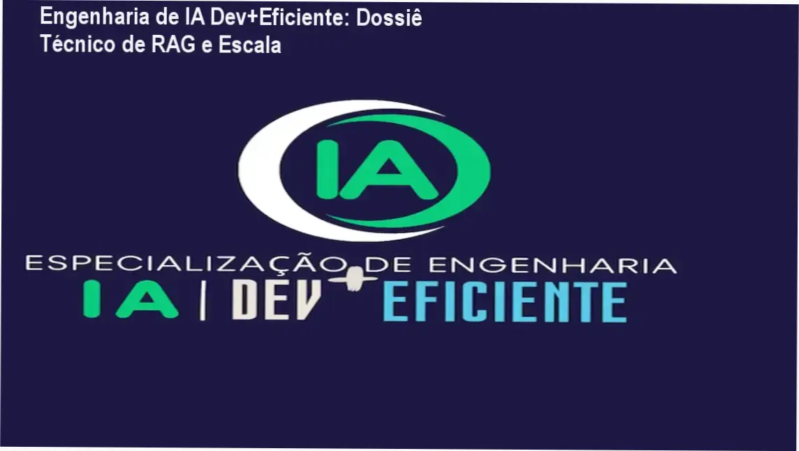 especializacao dev eficiente engenharia ia rag Engenharia de IA Dev+Eficiente: Dossiê Técnico de RAG e Escala Infográfico técnico sobre a arquitetura de Engenharia de IA e RAG da Especialização Dev+Eficiente