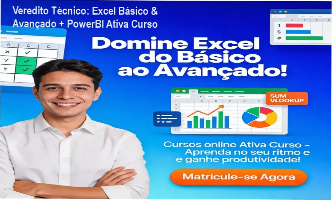 excel basico avancado ativa curso por dentro Veredito Técnico: Excel Básico & Avançado + PowerBI Ativa Curso Curso Excel Básico & Avançado Ativa Curso: visão interna da plataforma EAD