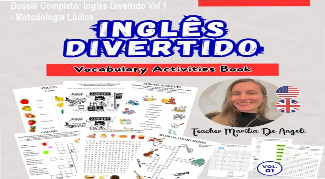 ingles divertido vol1 material atividades ludicas Dossiê Completo: Inglês Divertido Vol 1 - Metodologia Lúdica Visualização do material Inglês Divertido Vol 1 com exercícios lúdicos e ilustrados
