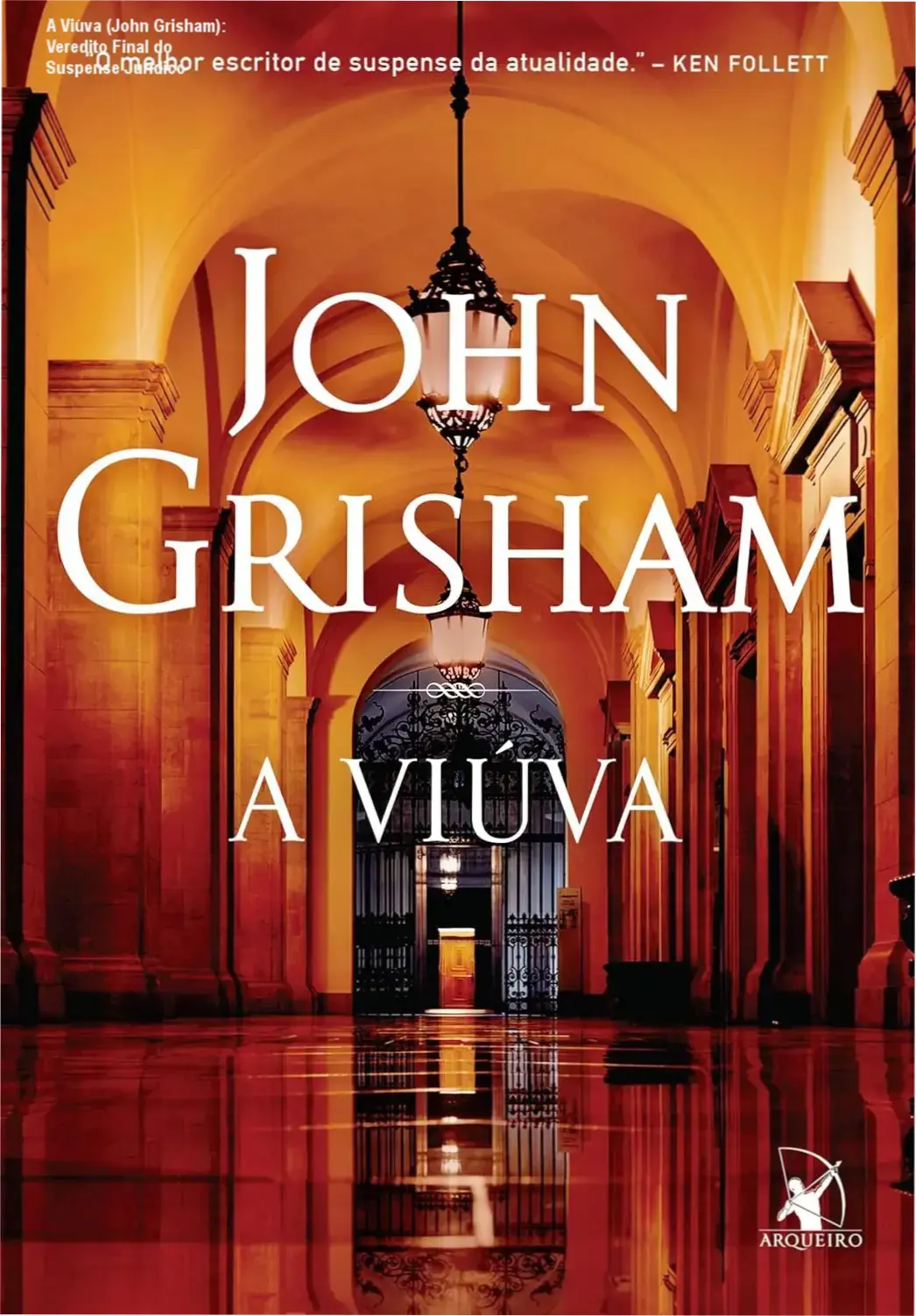Capa do livro A Viúva de John Grisham em dispositivo Kindle