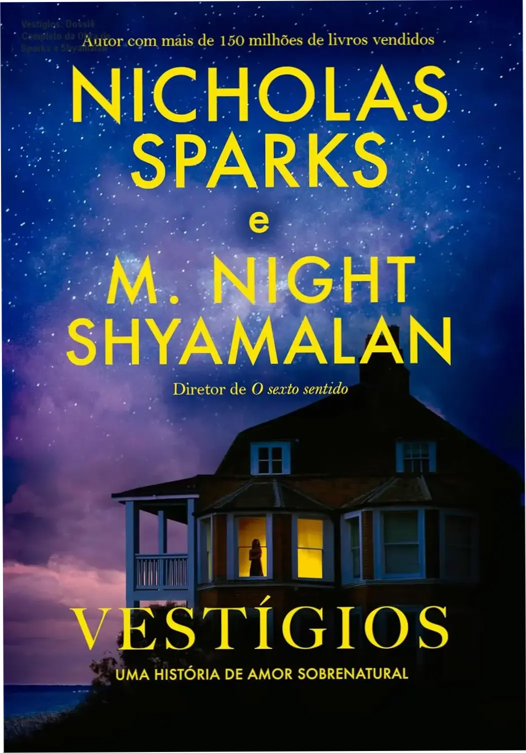 Capa do livro Vestígios, obra escrita por Nicholas Sparks e M. Night Shyamalan