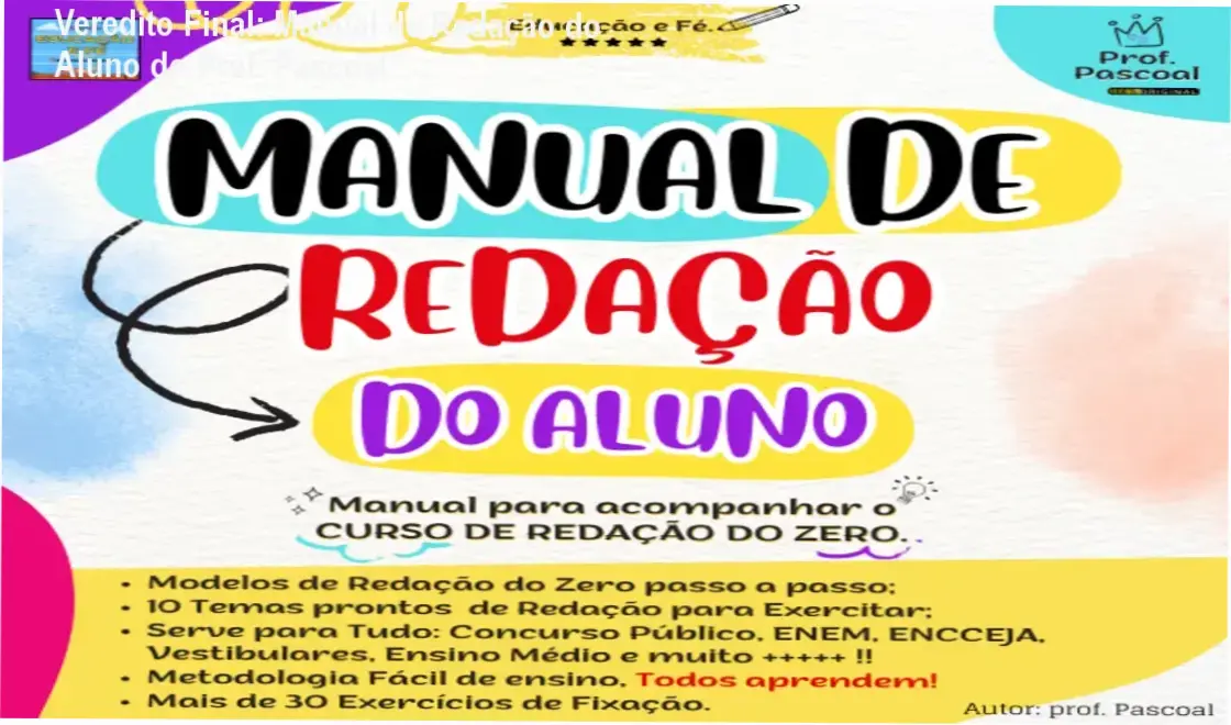 manual redacao aluno prof pascoal por dentro Veredito Final: Manual de Redação do Aluno do Prof. Pascoal Manual de Redação do Aluno do Prof. Pascoal: visão interna da metodologia e estrutura de redação
