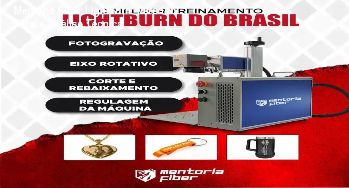 mentoria fiber lightburn especializacao laser Mentoria Fiber Lightburn: Veredito Final e Análise Técnica Interface do software Lightburn configurada para gravação em máquinas Fiber Laser