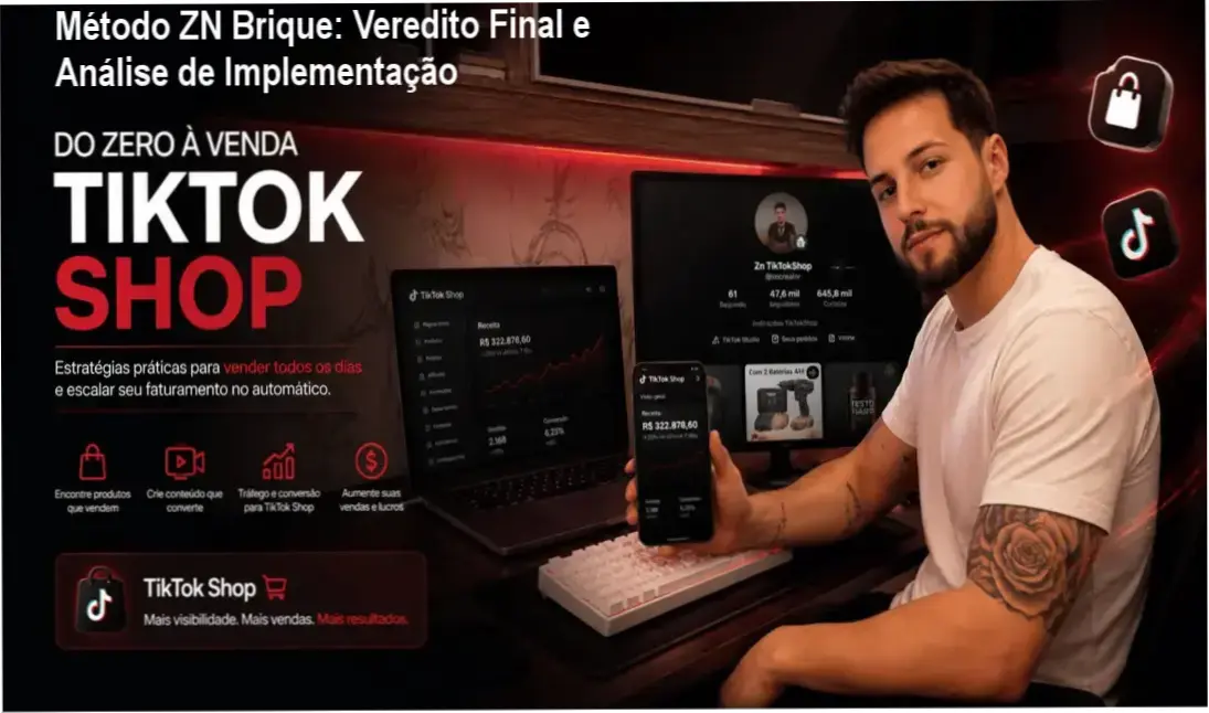 metodo zn brique analise tecnica tiktok Método ZN Brique: Veredito Final e Análise de Implementação Interface do Método ZN Brique demonstrando a estratégia de vendas orgânicas no TikTok