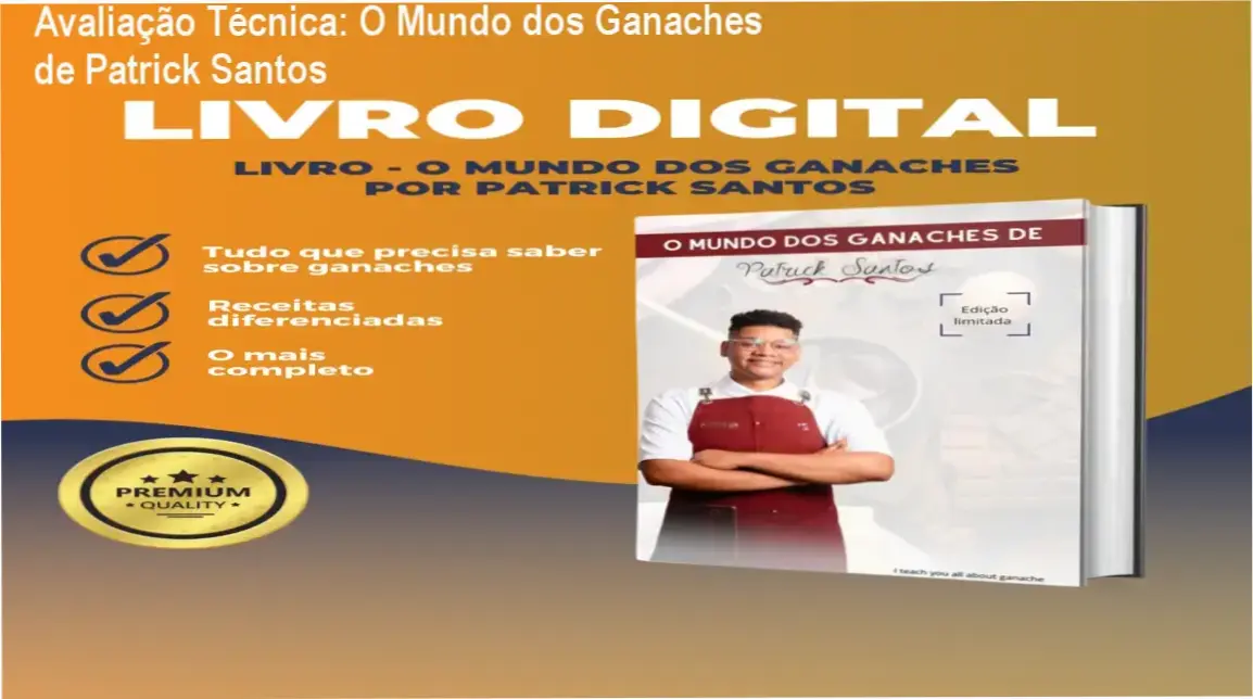 Capa do livro digital O Mundo dos Ganaches de Patrick Santos com exemplos de coberturas profissionais