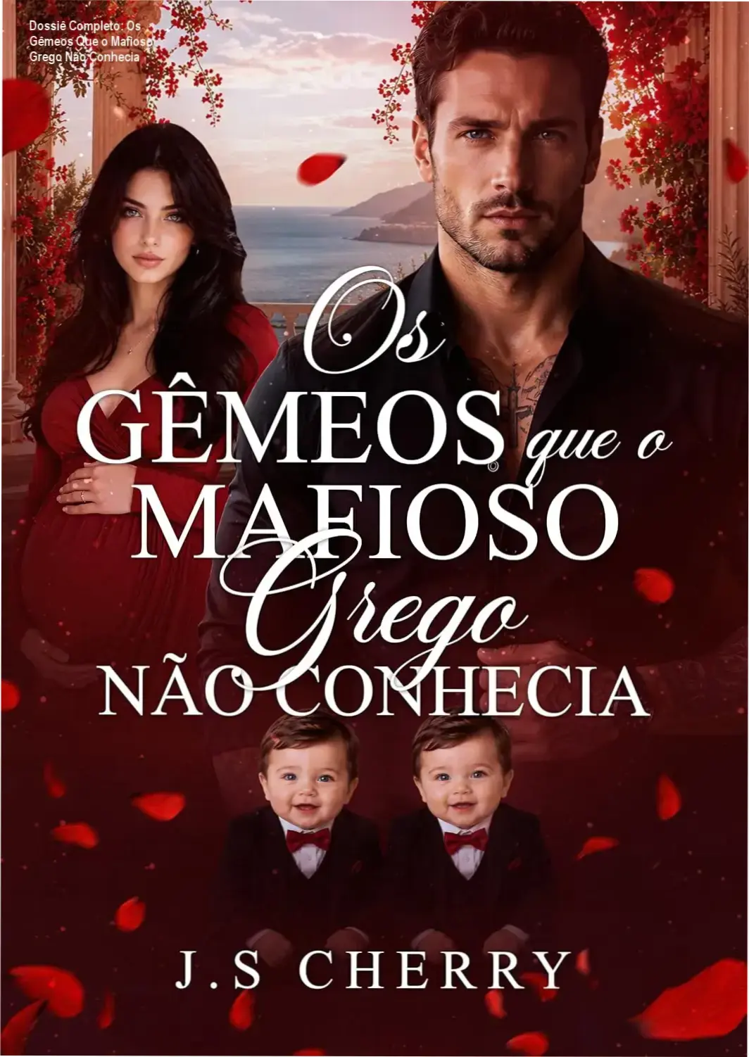 Capa do livro Os gêmeos que o mafioso grego não conhecia destacando o romance de máfia