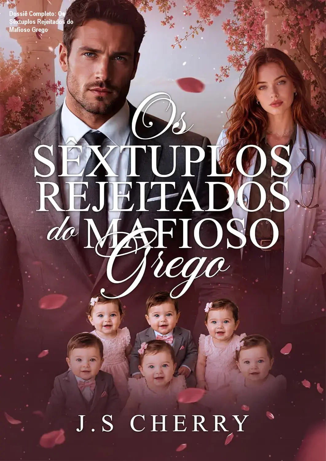Capa do livro Os sêxtuplos rejeitados do mafioso grego de J.S Cherry