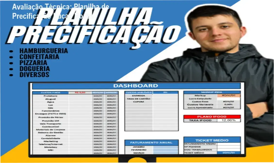 Planilha de Precificação Lucas Borbs: visão interna do funcionamento e cálculo de taxas de delivery