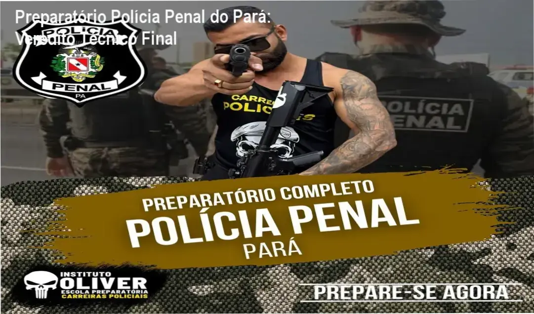 Preparatório Polícia Penal do Pará Instituto Óliver: visão interna da plataforma e materiais