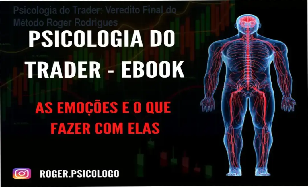 Capa do ebook Psicologia do Trader de Roger Rodrigues focada em gestão emocional para traders