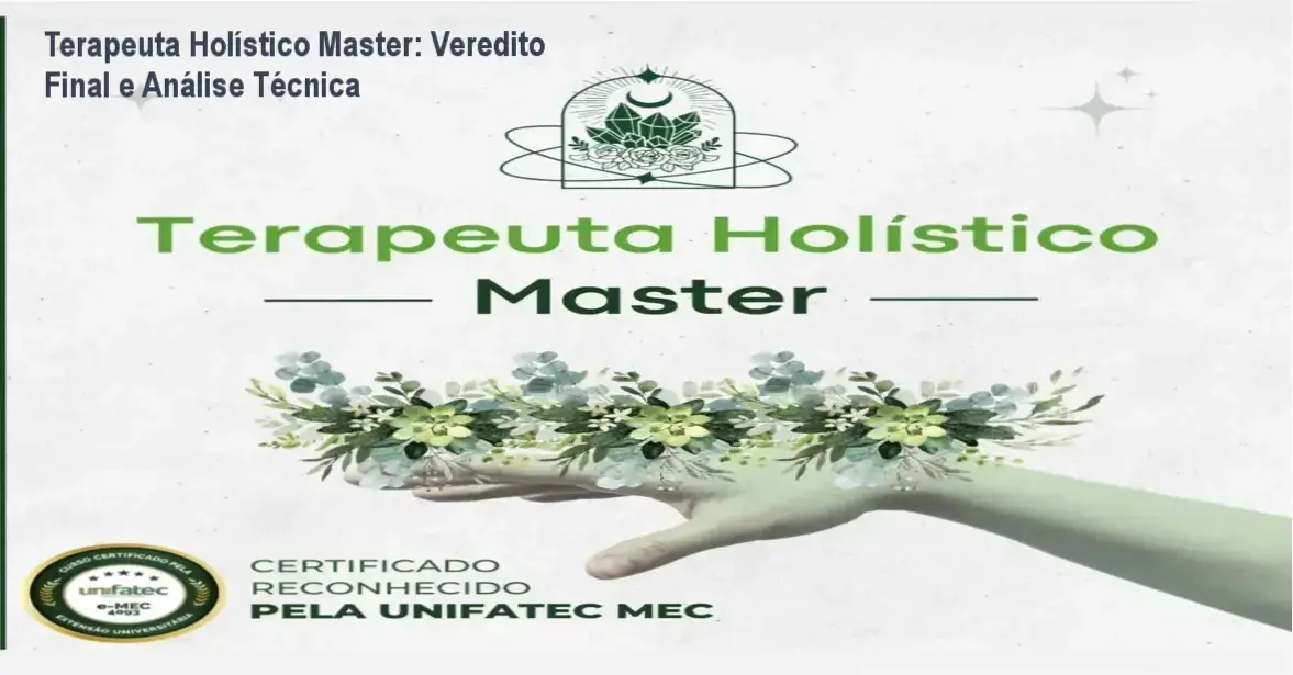 Certificado do curso Terapeuta Holístico Master com selo MEC e registro profissional ATH