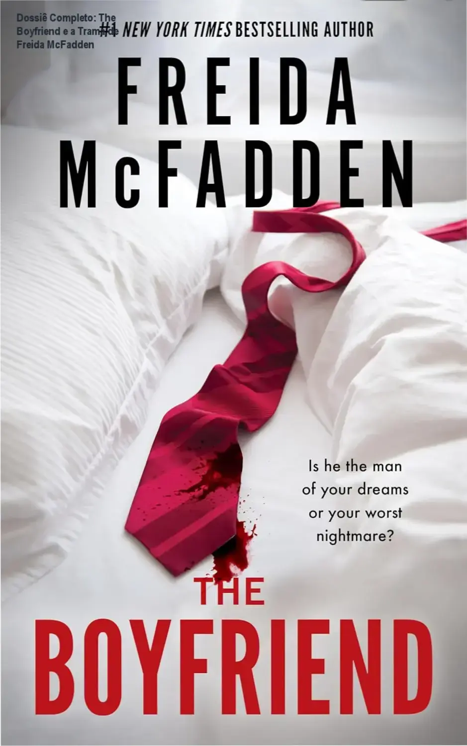 Capa do livro The Boyfriend de Freida McFadden em ambiente de suspense