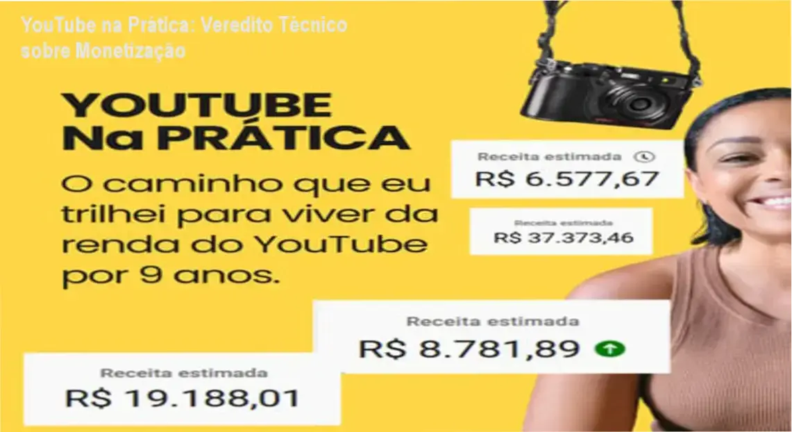 Interface do curso YouTube na Prática de Daniela Felisberto focada em crescimento orgânico e monetização de canais