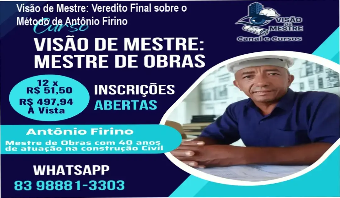 analise tecnica curso visao de mestre Visão de Mestre: Veredito Final sobre o Método de Antônio Firino Profissional de construção civil interpretando projeto estrutural com o método Visão de Mestre