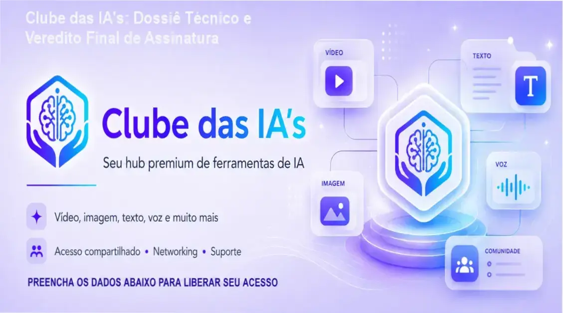 Interface de ecossistema centralizado de ferramentas de inteligência artificial do Clube das IA's